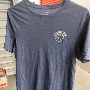 Hurley Steele Blue T Shirt Flowers Musrooms Earth  Bees Front Logo Back Design S